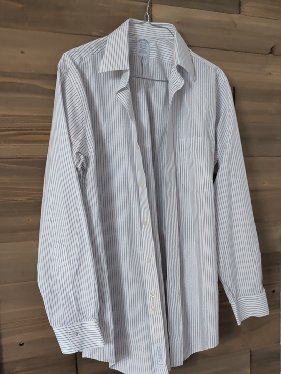 BrooksBrothers Other - BrooksBrothers Men's Blue Stripe Button-Down Dress Shirt 14 1/2 - 32